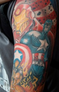 Captain America Sleeve Tattoos