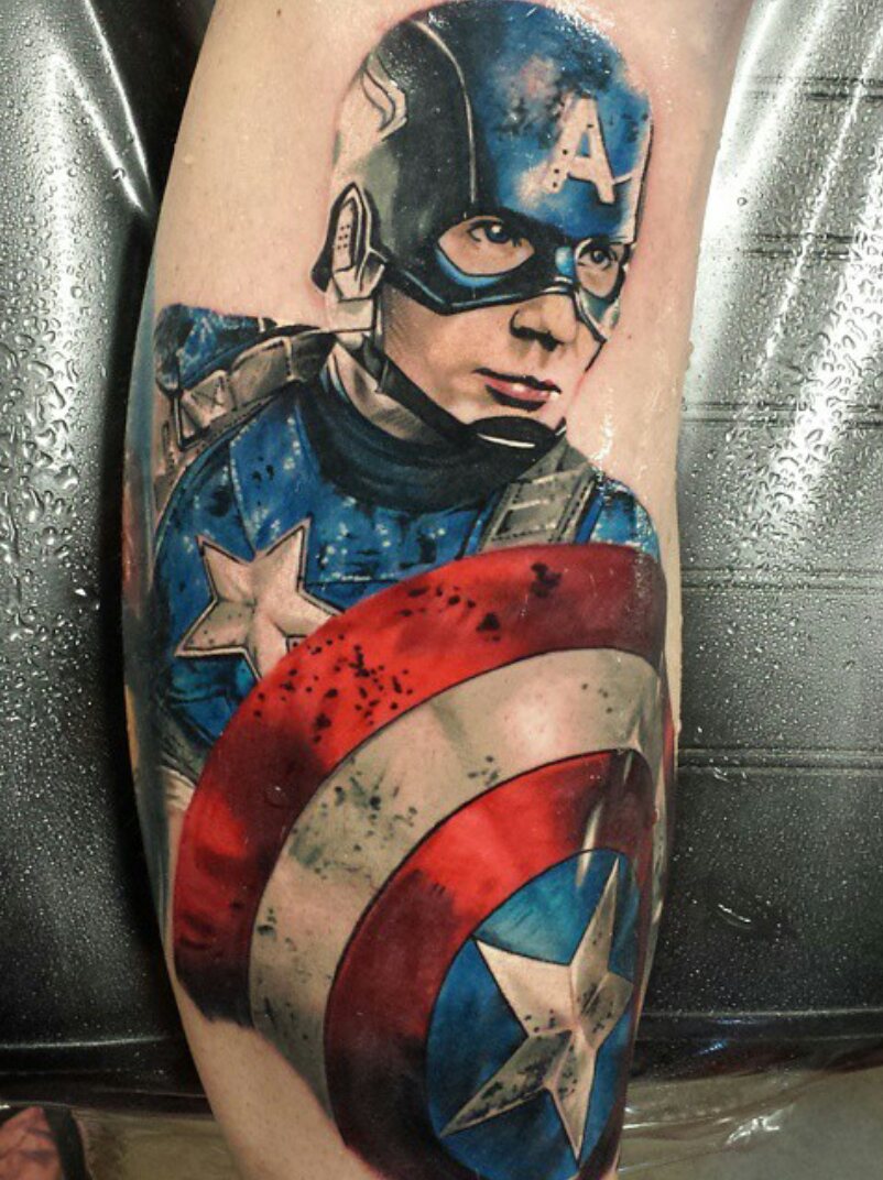 Captain America Tattoos Designs, Ideas and Meaning | Tattoos For You