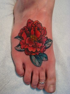 Carnation Foot Tattoo