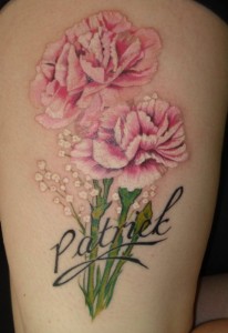 Carnation Watercolor Tattoo