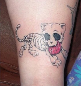 Cat Skeleton Tattoo