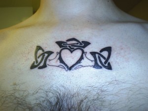 Claddagh Chest Tattoo