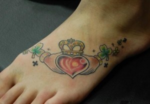 Claddagh Foot Tattoo