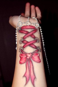 Corset Tattoo on Wrist