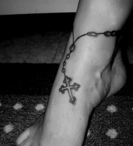 Cross Ankle Bracelet Tattoos