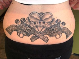 Crossed Pistol Tattoos