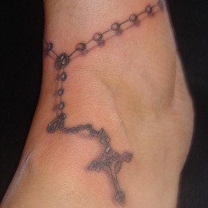 Crucifix Tattoo on Foot