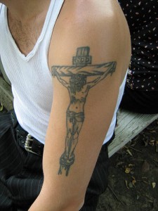 Crucifix Tattoos on Arm