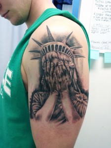 Crying Statue of Liberty Tattoo