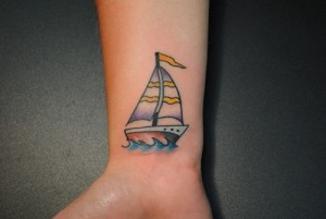 Cute Sailboat Tattoo
