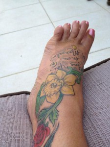 Daffodil Tattoo on Foot