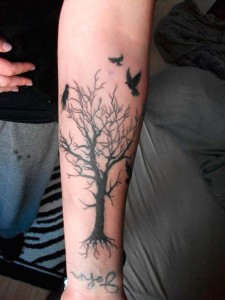 Dead Tree Tattoo on Forearm