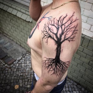 Dead Tree Tattoo on Shoulder