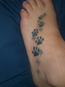 Dog Paw Print Tattoo on Foot