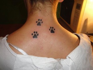 Dog Paw Print Tattoos for Women