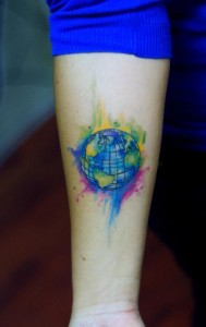 Earth Tattoo on Wrist