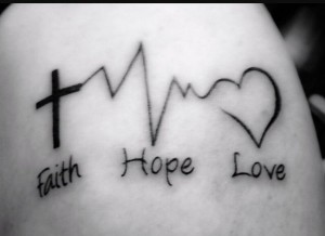 Faith Hope and Love Tattoo on Arm