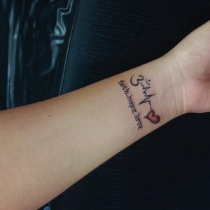 Faith Hope and Love Tattoo on Wrist