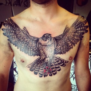 Falcon Chest Tattoo
