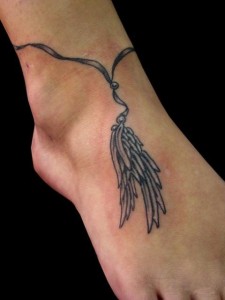 Feather Ankle Bracelet Tattoo