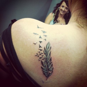 Feather Bird Tattoo Shoulder