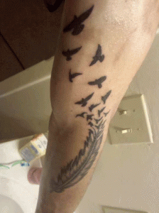 Feather Bird Tattoo for Men
