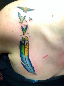 Feather into Birds Tattoo