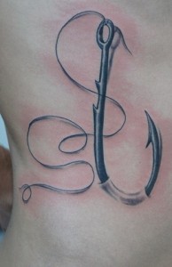 Fish Hook Tattoo