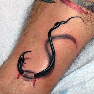 Fish Hook Tattoo Designs