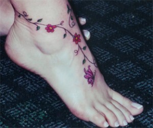 Flower Ankle Bracelet Tattoos