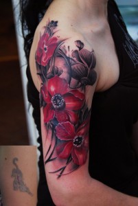 Flower Half Sleeve Tattoos