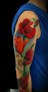 Flower Sleeve Tattoos for Guys