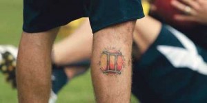 Football Tattoos on Leg