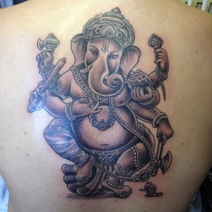 Ganesh Back Tattoo