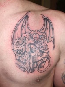 Gargoyle Chest Tattoo