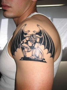 Gargoyle Shoulder Tattoo