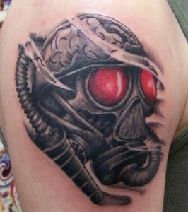 Gas Mask Zombie Tattoo