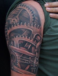 Gear Tattoo on Shoulder