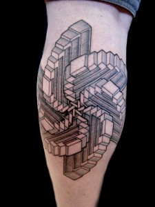 Geometric Optical Illusion Tattoos