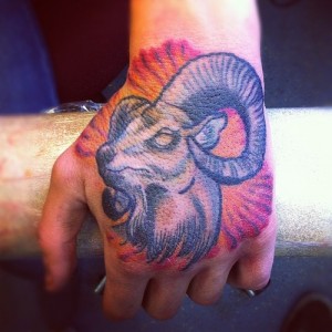 Goat Tattoo on Head