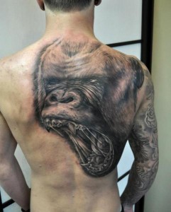 Gorilla Back Tattoo