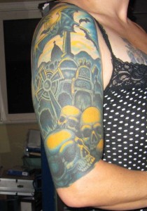 Graveyard Arm Tattoo