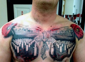 Graveyard Chest Tattoo