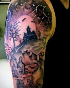 Graveyard Sleeve Tattoos