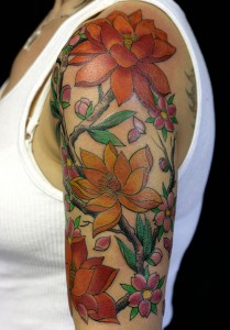 Half Sleeve Flower Tattoos