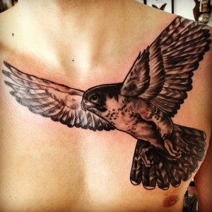 Hawk Chest Tattoo