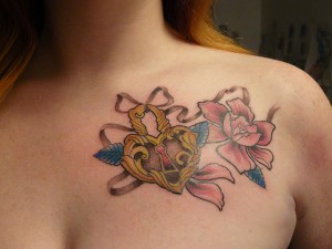 Heart Locket Chest Tattoo