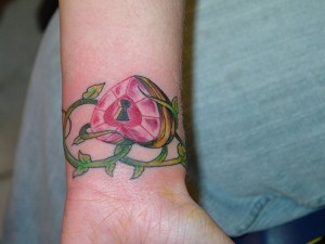Heart Locket Tattoo on Wrist