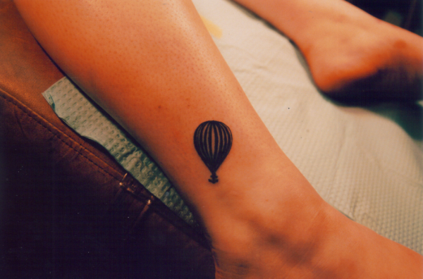 Small Hot Air Balloon Tattoo