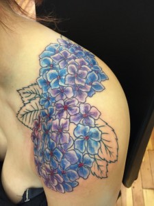 Hydrangea Tattoo Shoulder